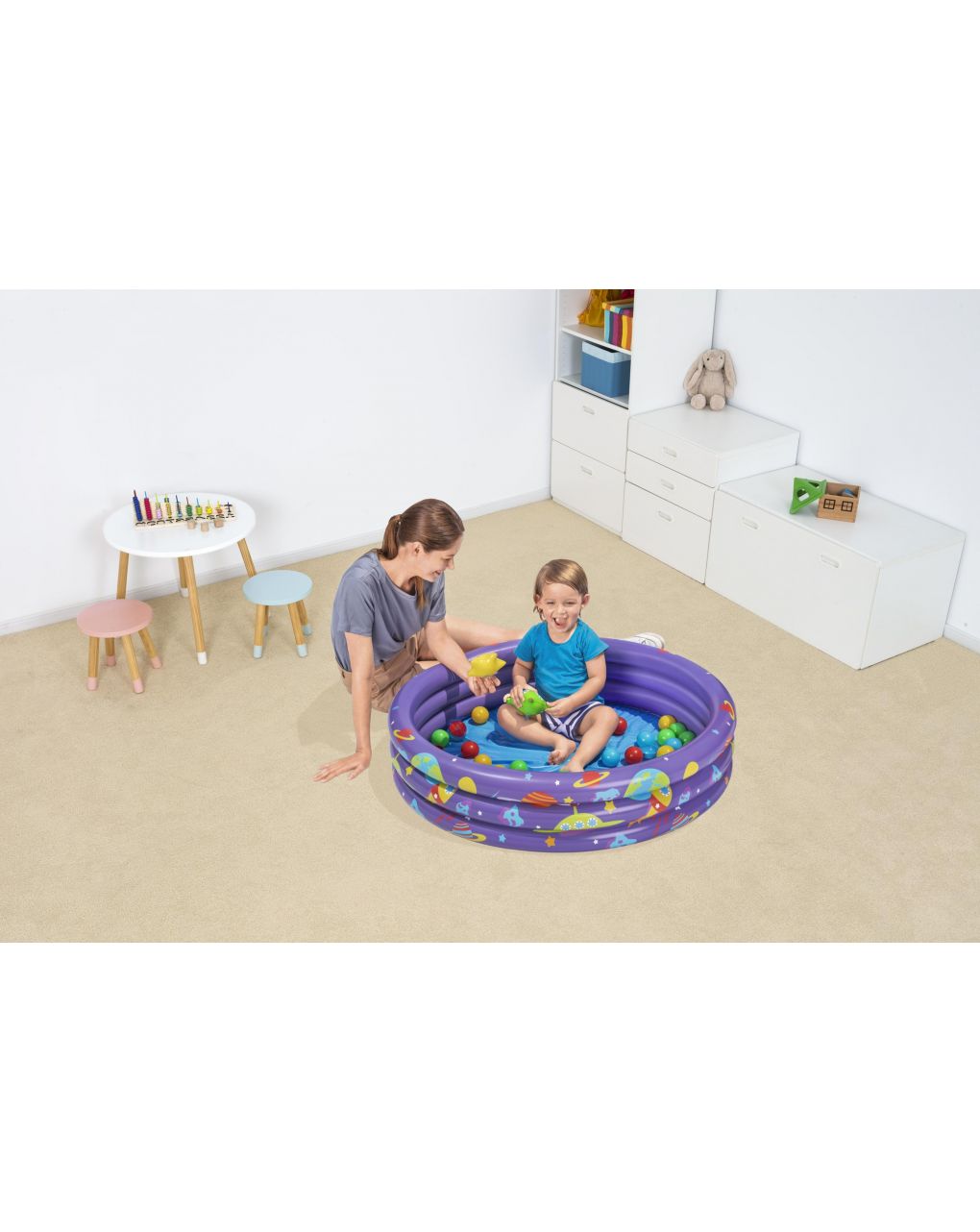 Piscinetta gioco con palline sorpresa intergalattica 102x25 cm - bestway