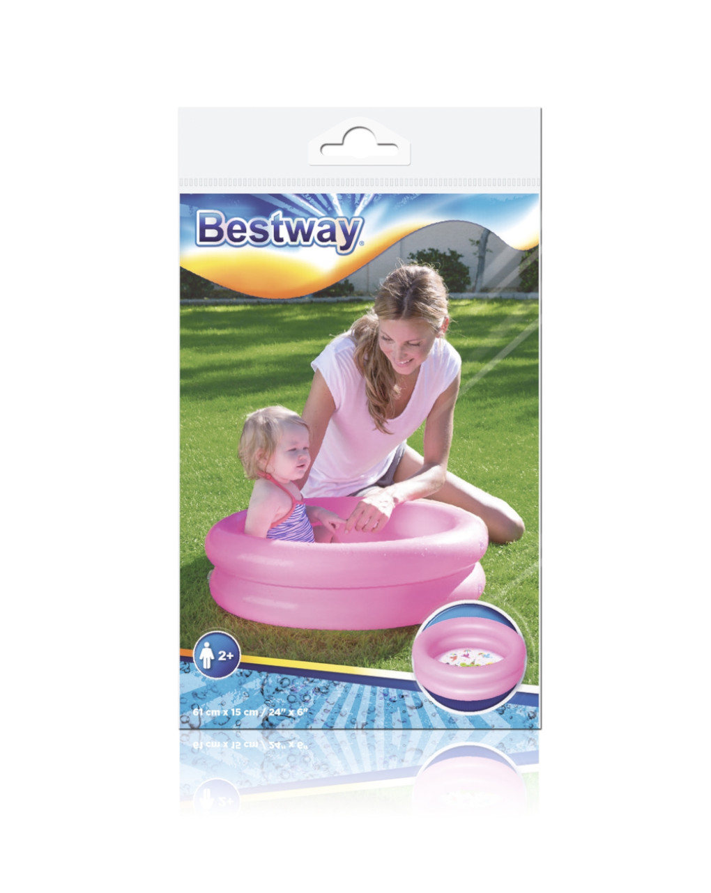 Piscina baby a 2 anelli e fondo disegnato 61x15 cm - 2 colori assortiti - bestway