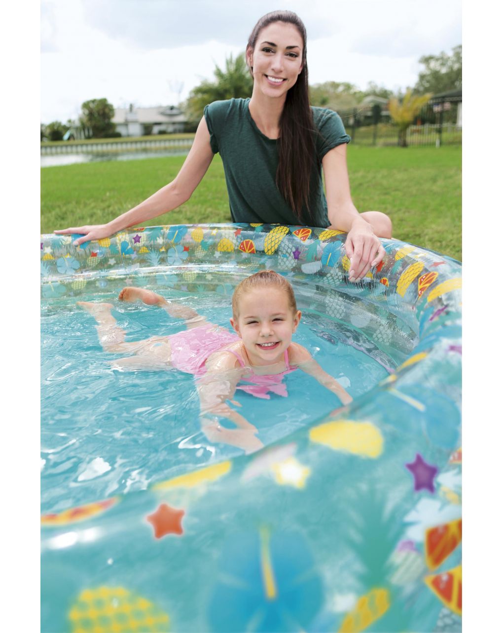 Piscina sea life trasparente a 3 anelli 170x53 cm - bestway