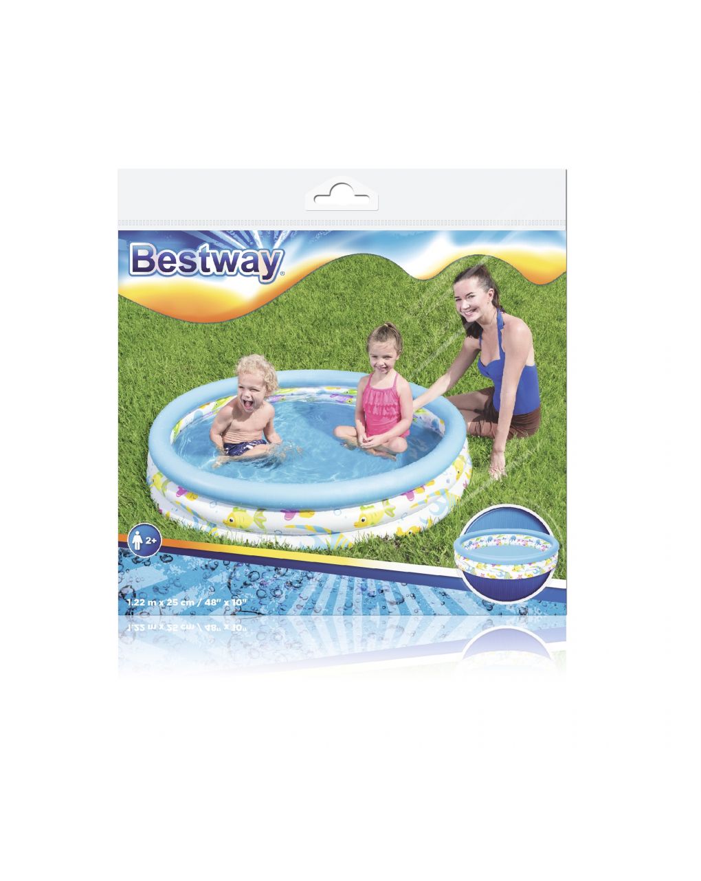 Piscina coral kids a 3 anelli 122x25 cm - bestway