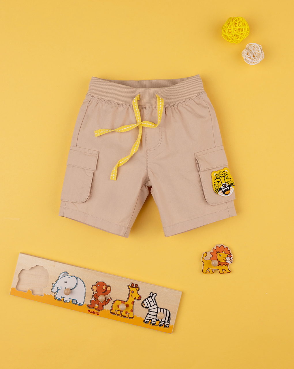 Short popeline bimbo beige