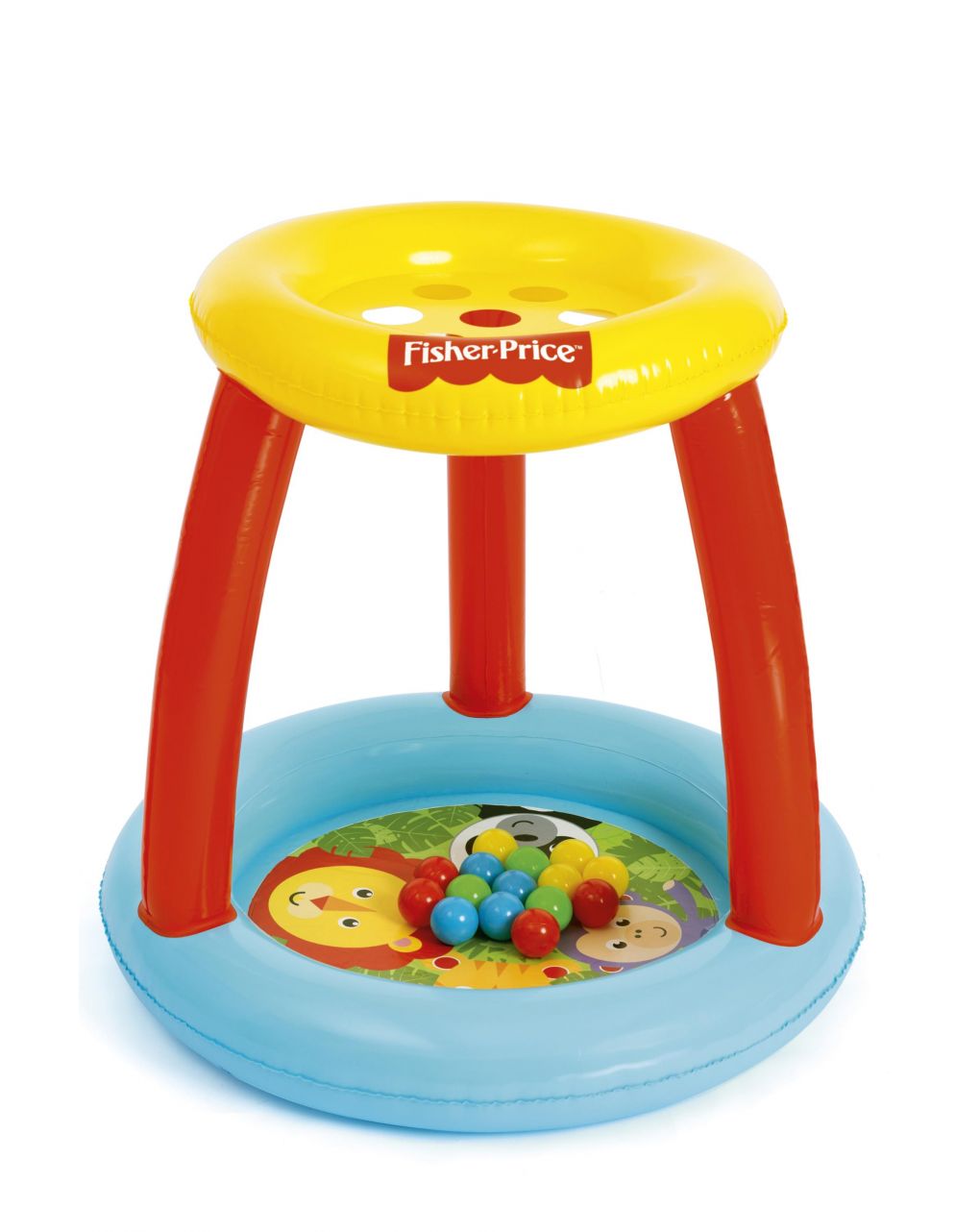 Piscinetta amici animali 89x89x84 cm struttura con tettuccio interattivo. include 15 palline colorate - bestway