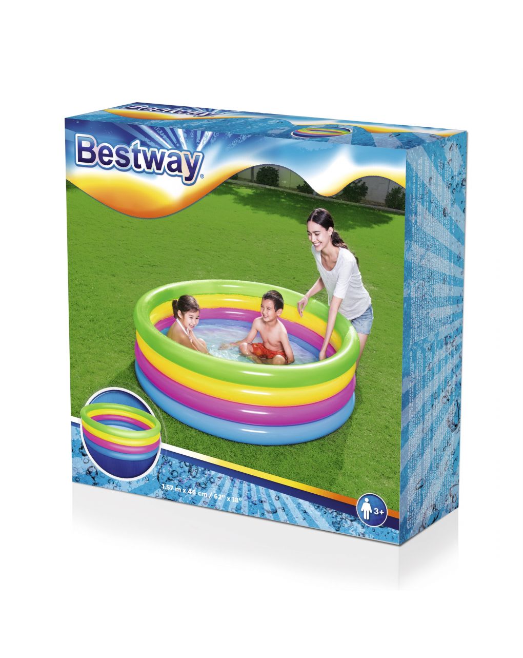Piscina a 4 anelli colorati 157x46 cm - bestway