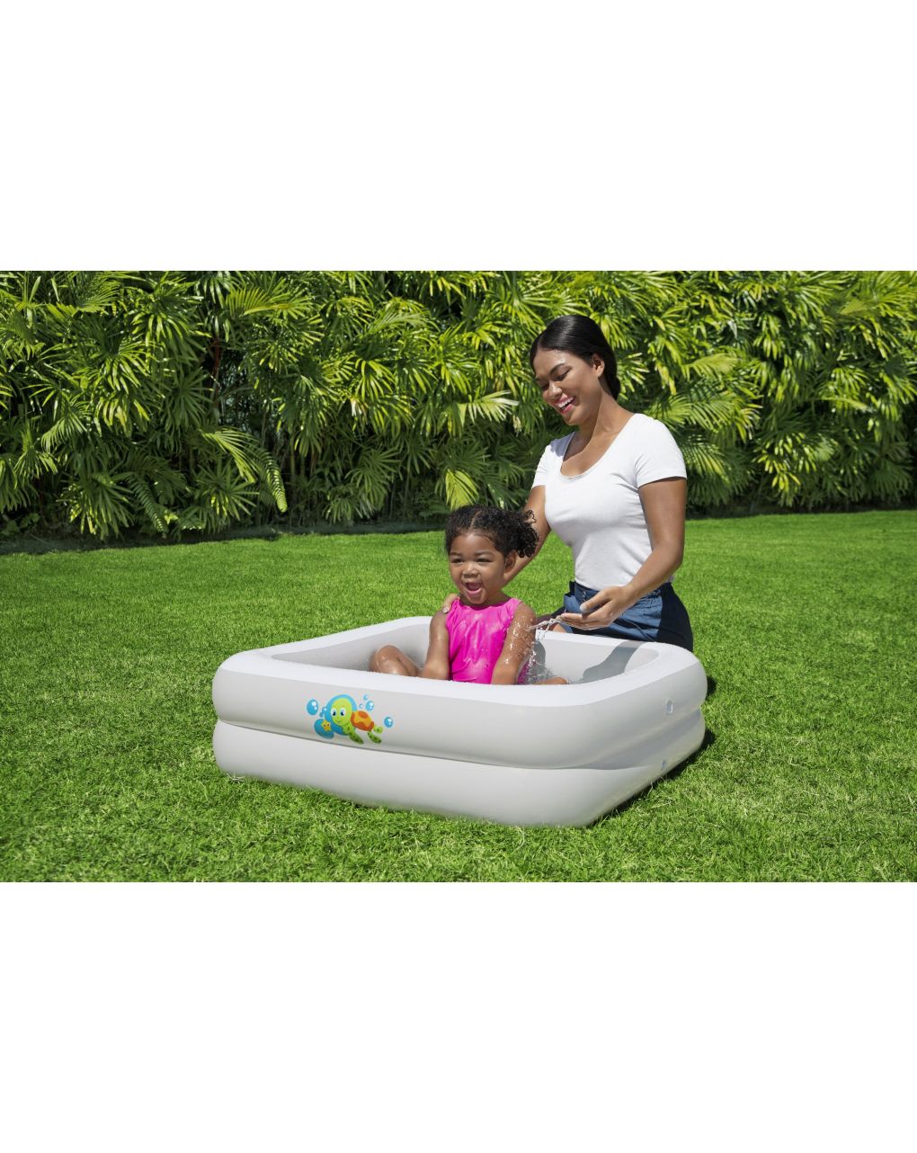 Bagnetto baby tub quadrato con fondo gonfiabile 86x86x25 cm. adatto ai box doccia - bestway