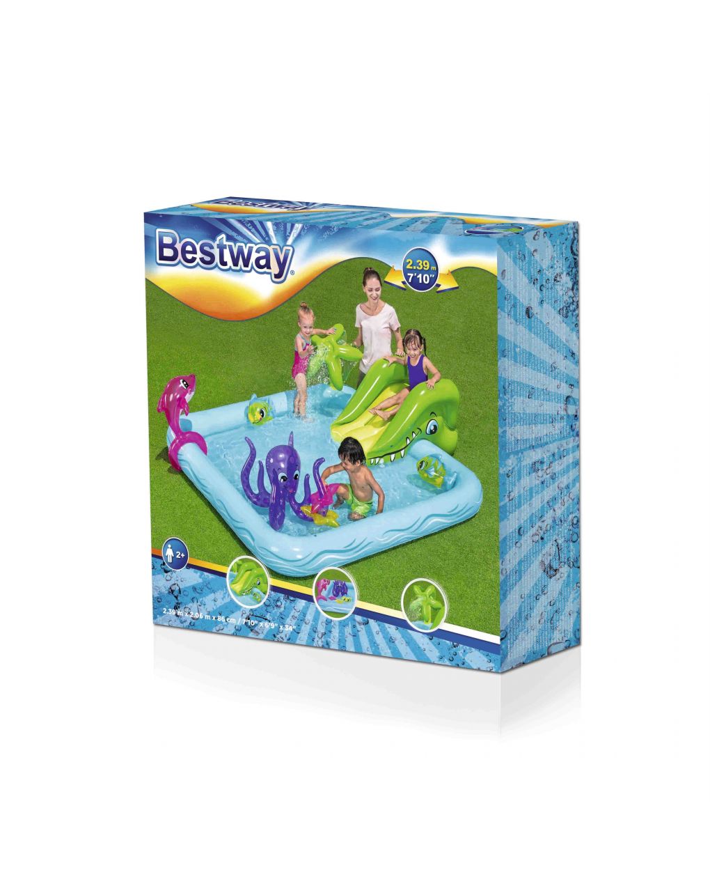 Play center acquario fantastico con spruzzi 239x206x86 cm anelli gonfiabili inclusi - bestway