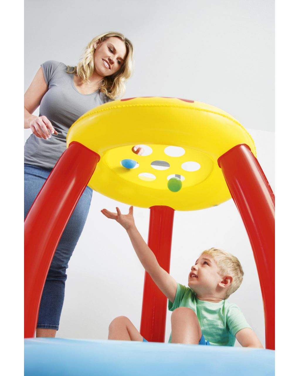 Piscinetta amici animali 89x89x84 cm struttura con tettuccio interattivo. include 15 palline colorate - bestway