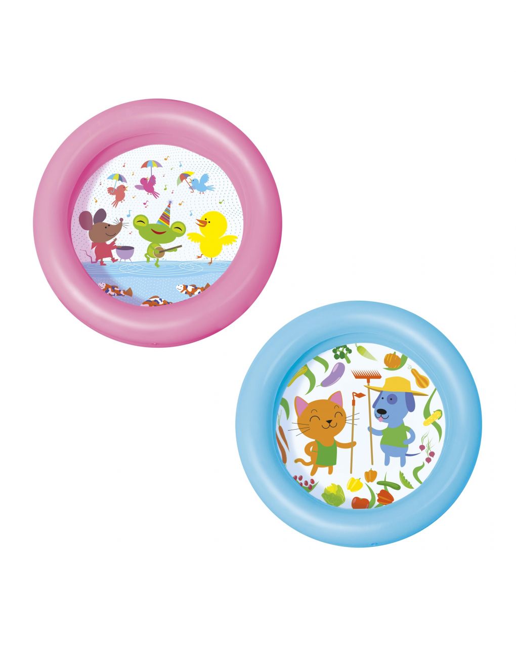 Piscina baby a 2 anelli e fondo disegnato 61x15 cm - 2 colori assortiti - bestway