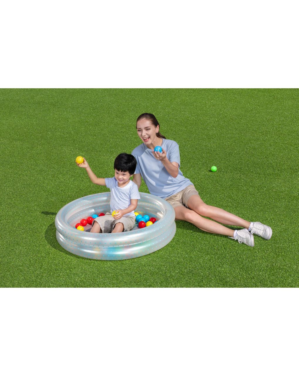 Piscina baby 2 anelli 91x20 altezza - 2 colori assortiti. include 50 palline colorate - bestway