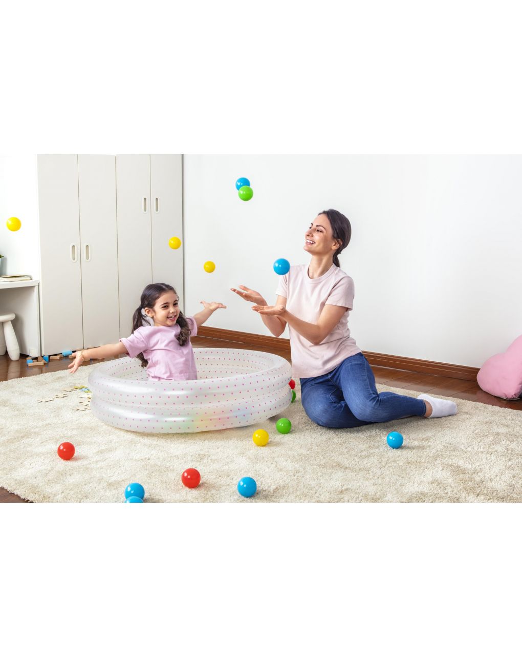Piscina baby 2 anelli 91x20 altezza - 2 colori assortiti. include 50 palline colorate - bestway