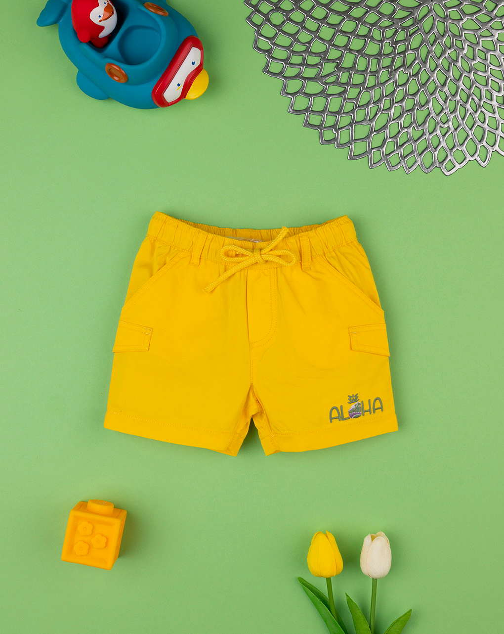 Short bermuda bimbo giallo