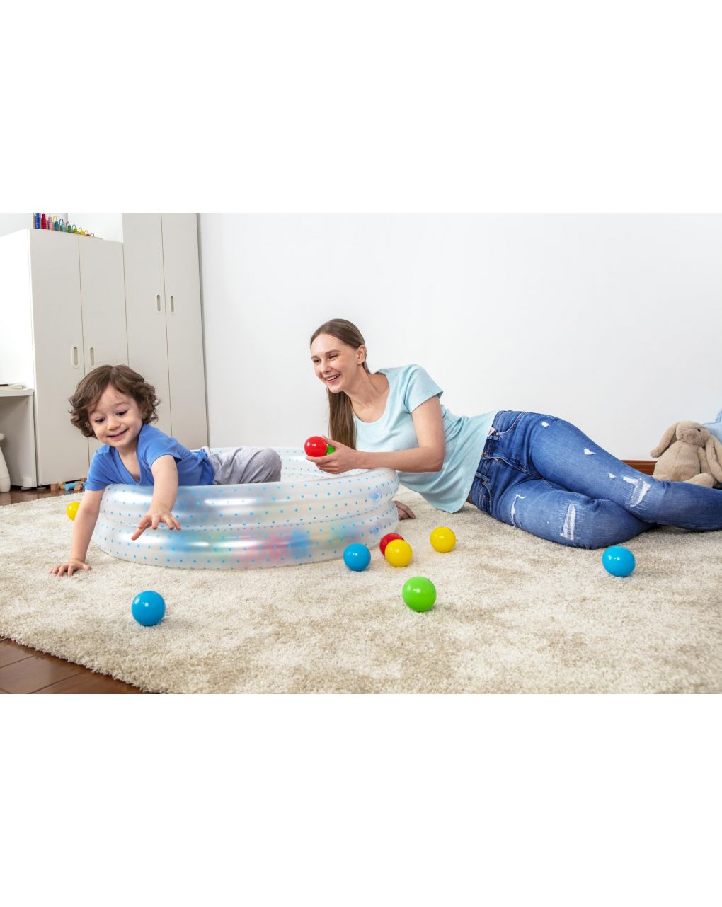 Piscina baby 2 anelli 91x20 altezza - 2 colori assortiti. include 50 palline colorate - bestway