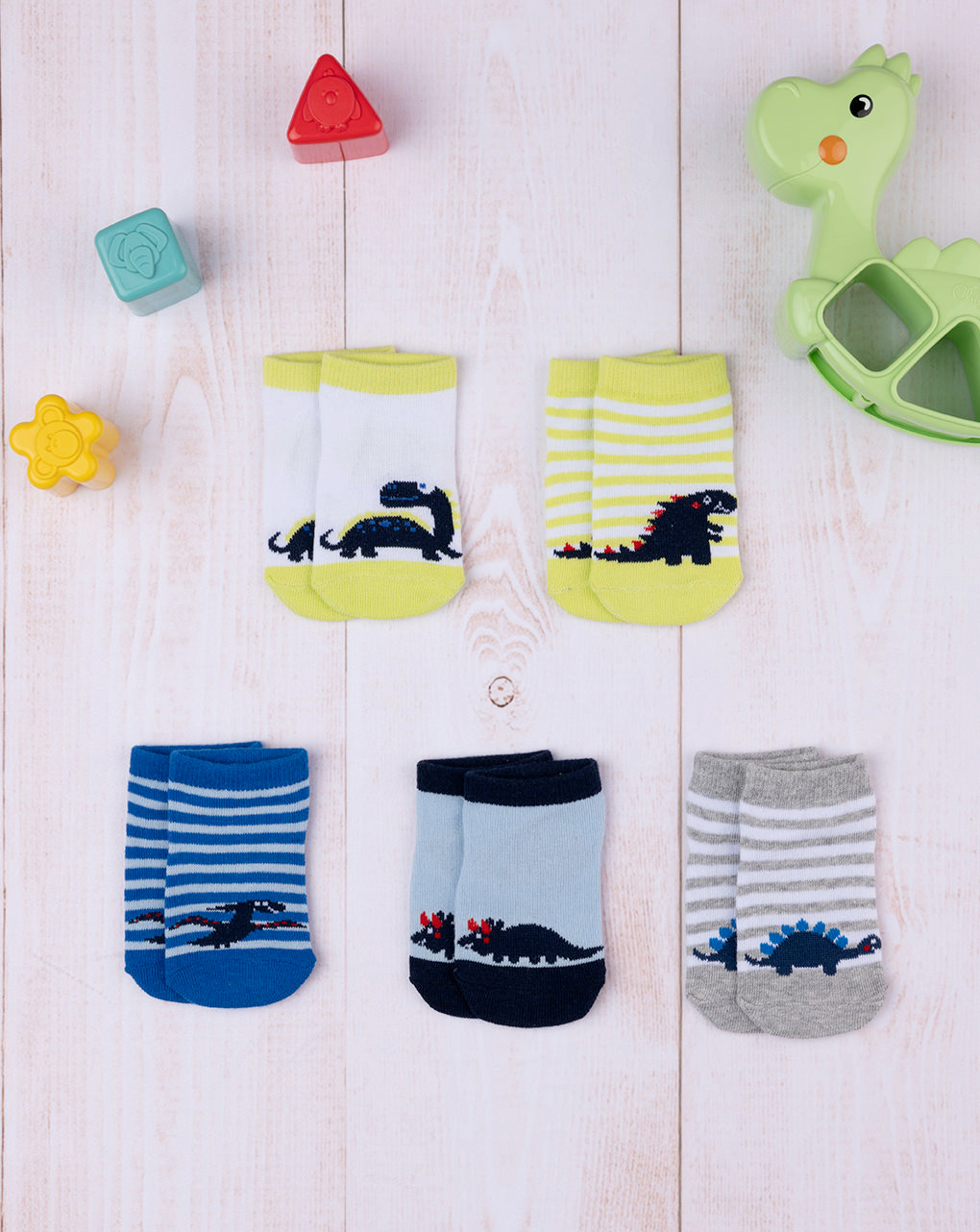 Pack 5 calze bimbo "dino"