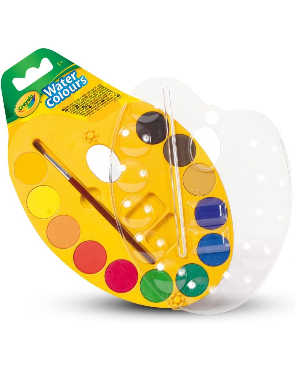 Tavolozza del pittore set con 12 aquerelli e pennello - crayola