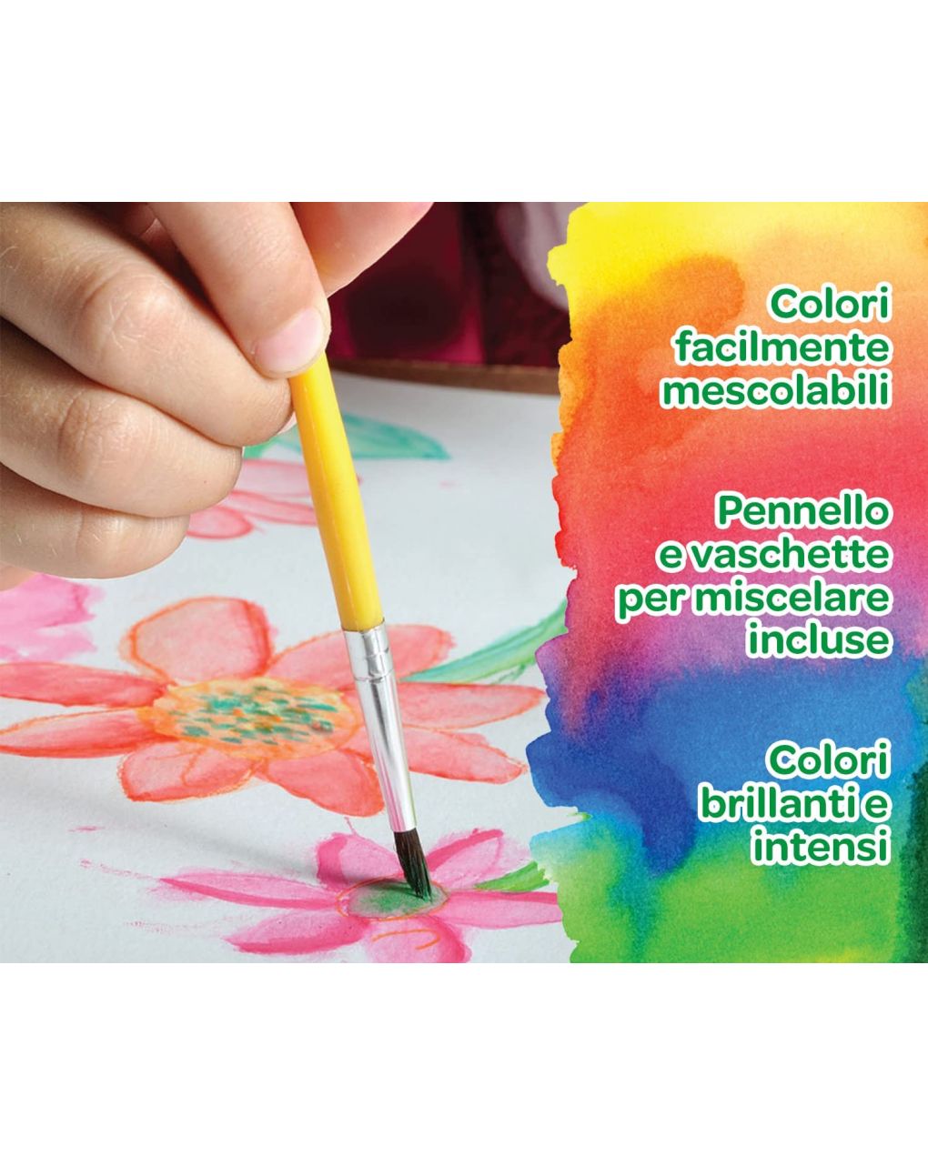 Tavolozza del pittore set con 12 aquerelli e pennello - crayola