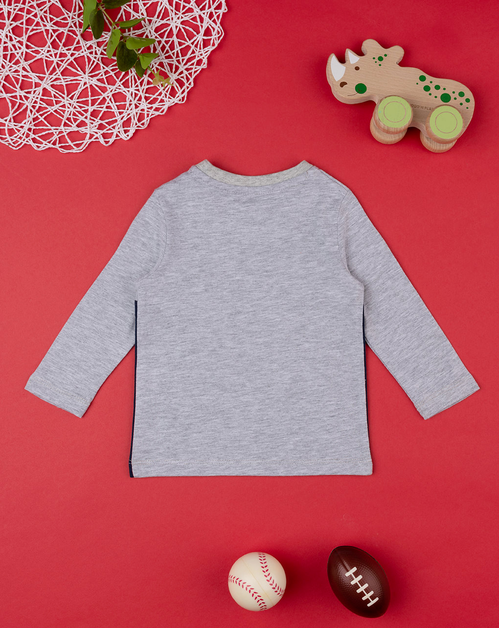 T-shirt bambino stampata color block