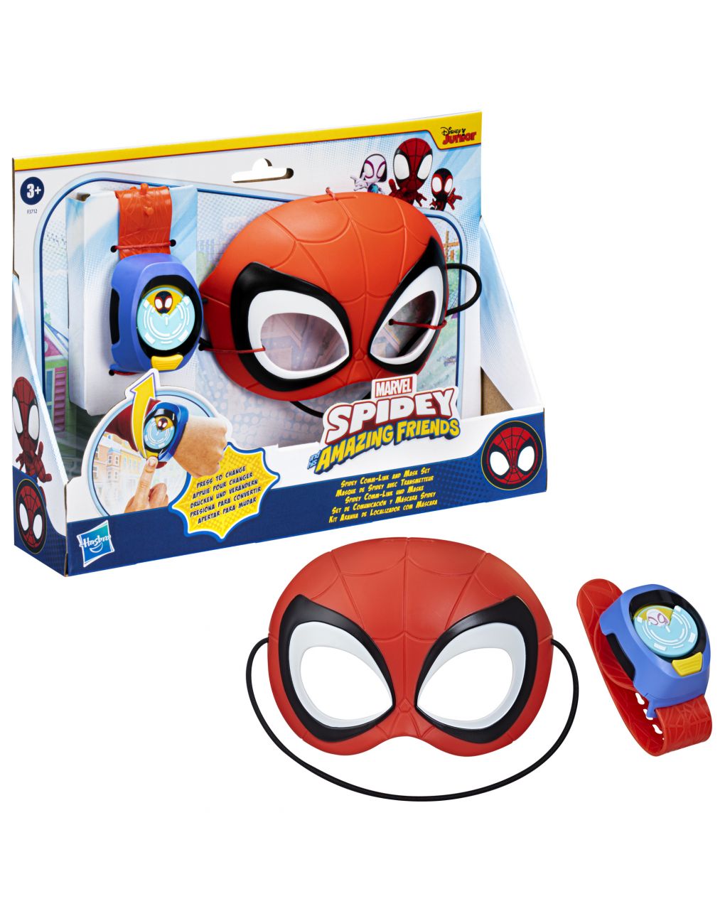 Marvel spidey e i suoi fantastici amici: web kit orologio e maschera di spidey 3+ anni - hasbro