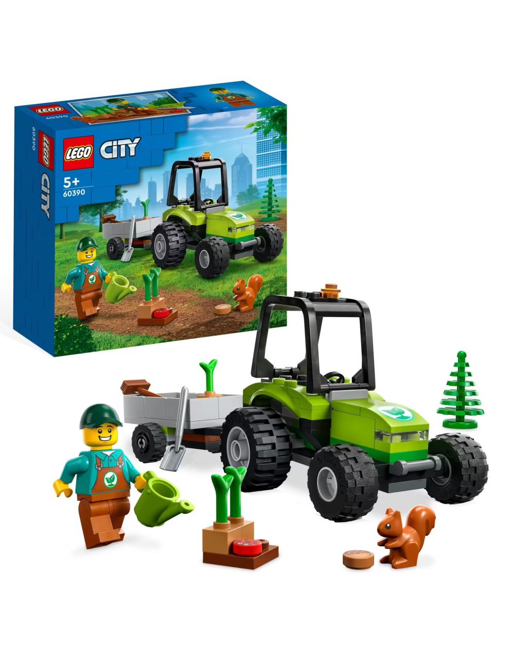 Trattore del parco con rimorchio giocattolo - giochi per bambini con minifigure e animali - lego city