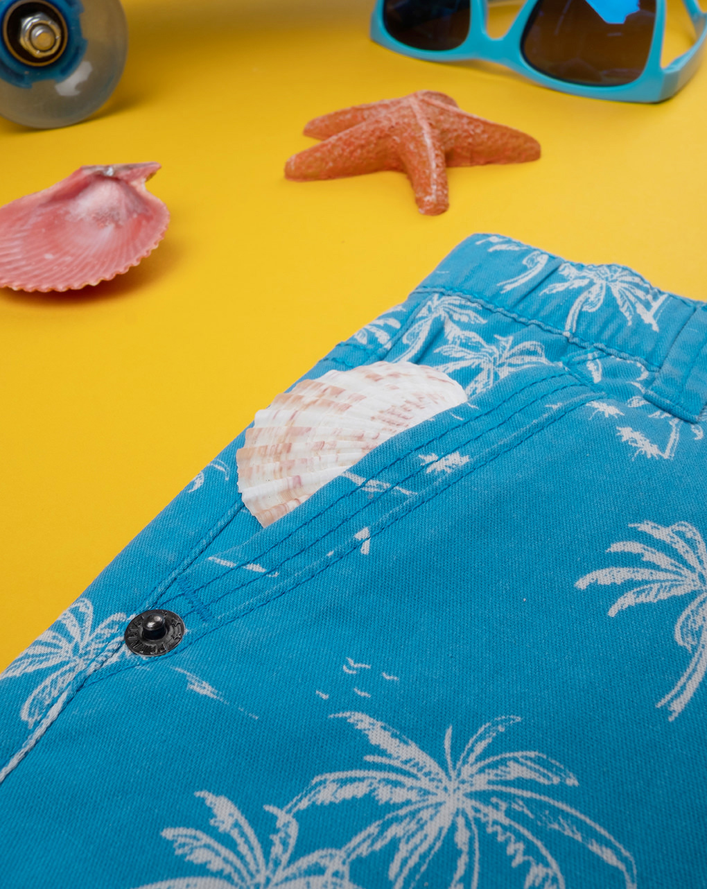 Bermuda azzurro bimbo twill allover
