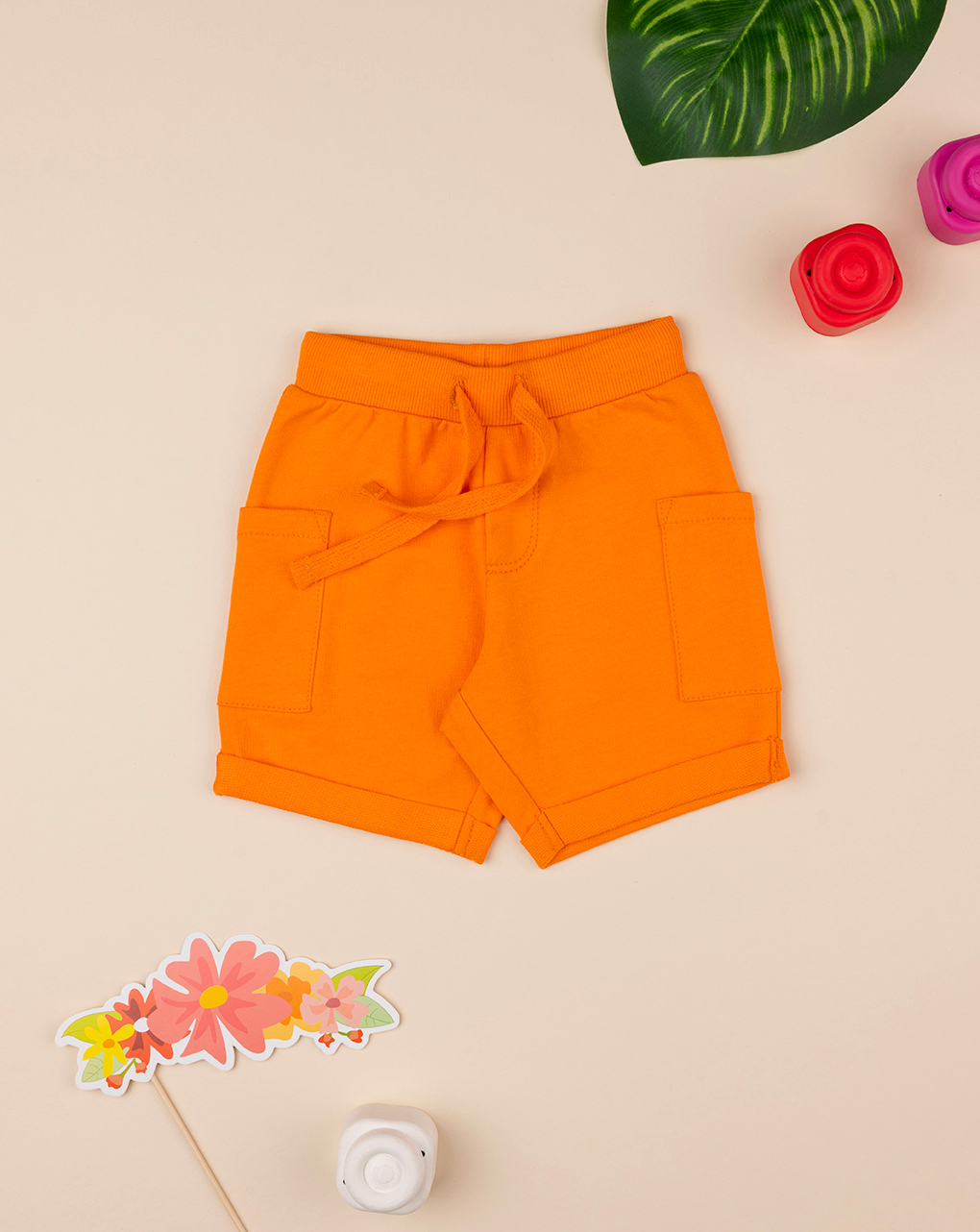 Shorts bimbo arancione