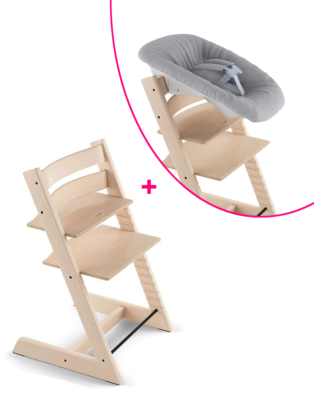 Tripp trapp naturale + newborn set a un prezzo speciale - personalizzabile - stokke®