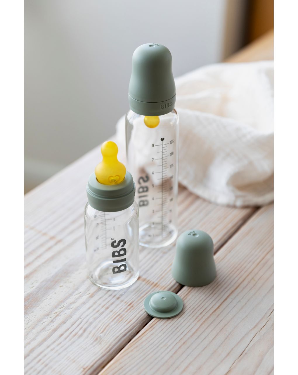 Set completo biberon verde salvia - bibs