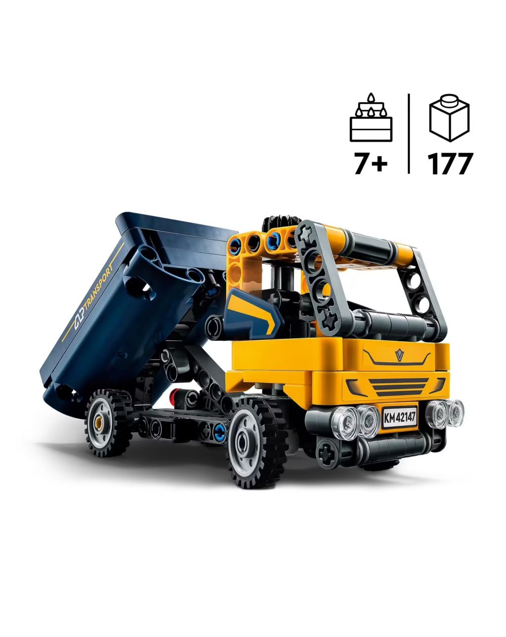 Camion ribaltabile set 2 in 1 con camioncino ed escavatore giocattolo - lego technic