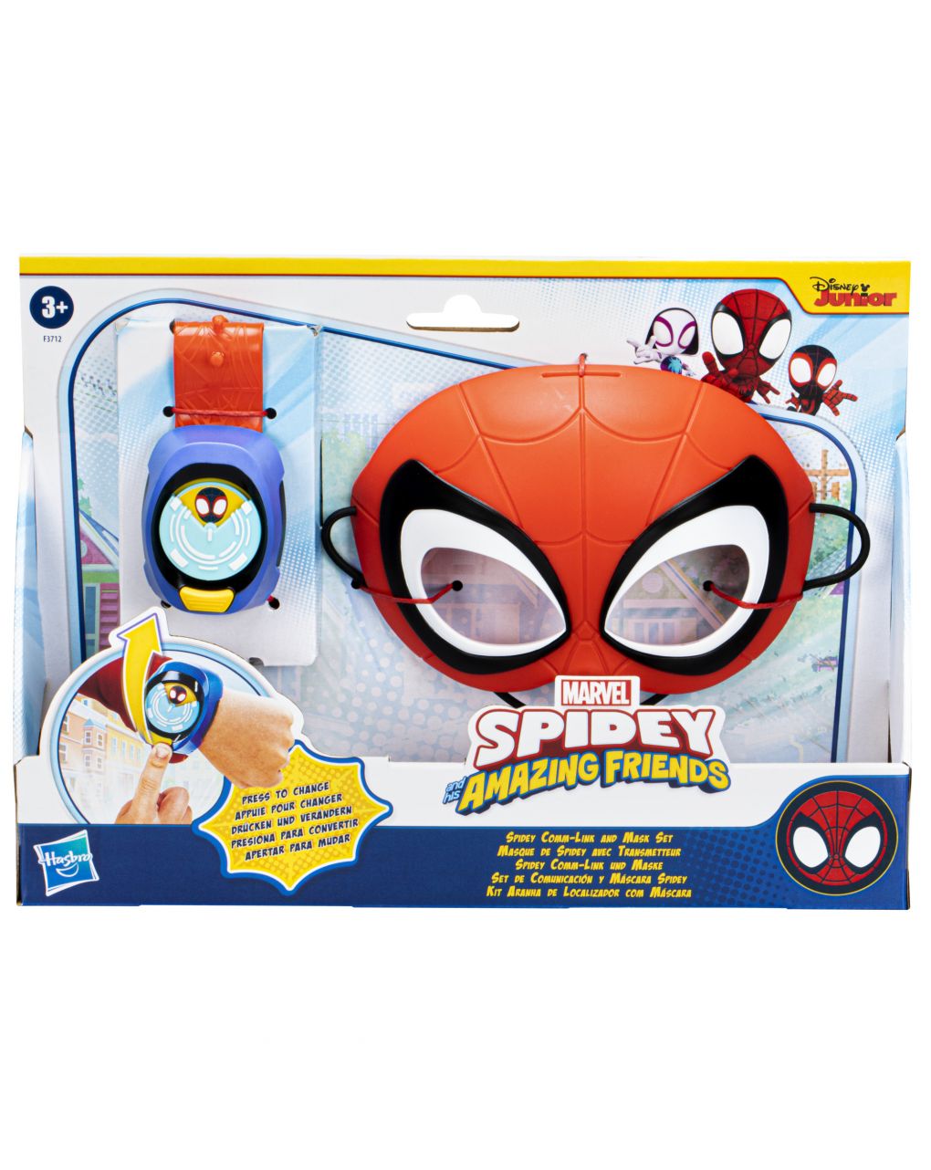 Marvel spidey e i suoi fantastici amici: web kit orologio e maschera di spidey 3+ anni - hasbro