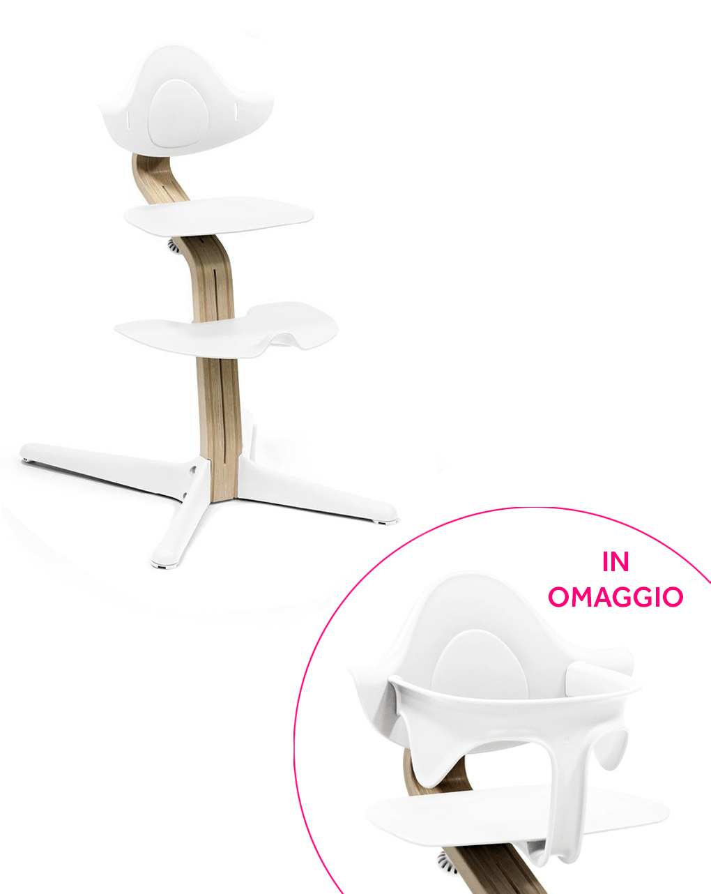 Stokke® sedia nomi naturale bianco + baby set bianco in omaggio