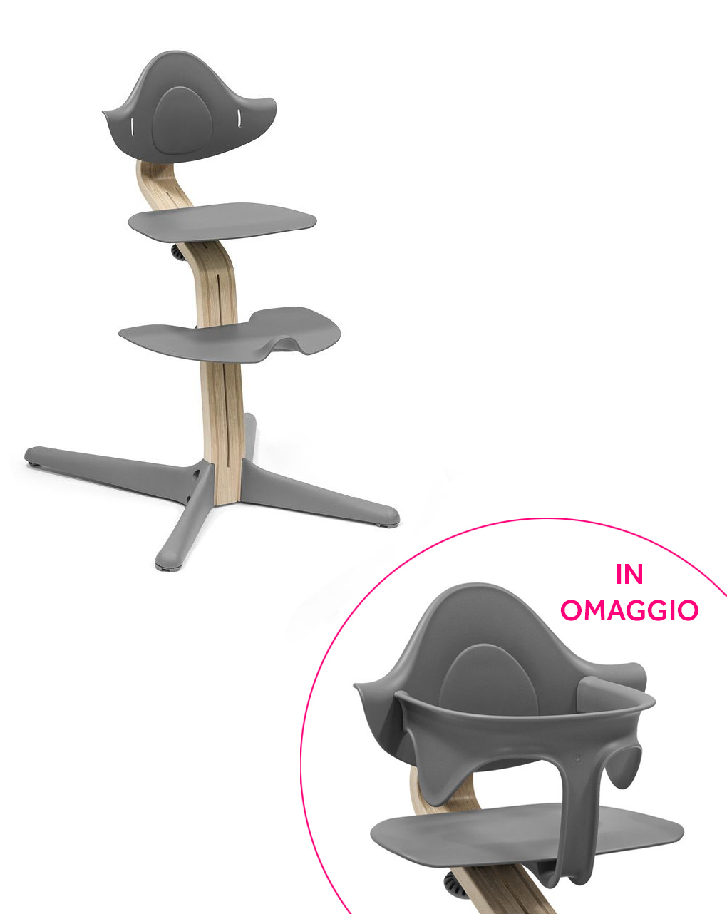 Stokke® sedia nomi naturale grigio + baby set grigio in omaggio