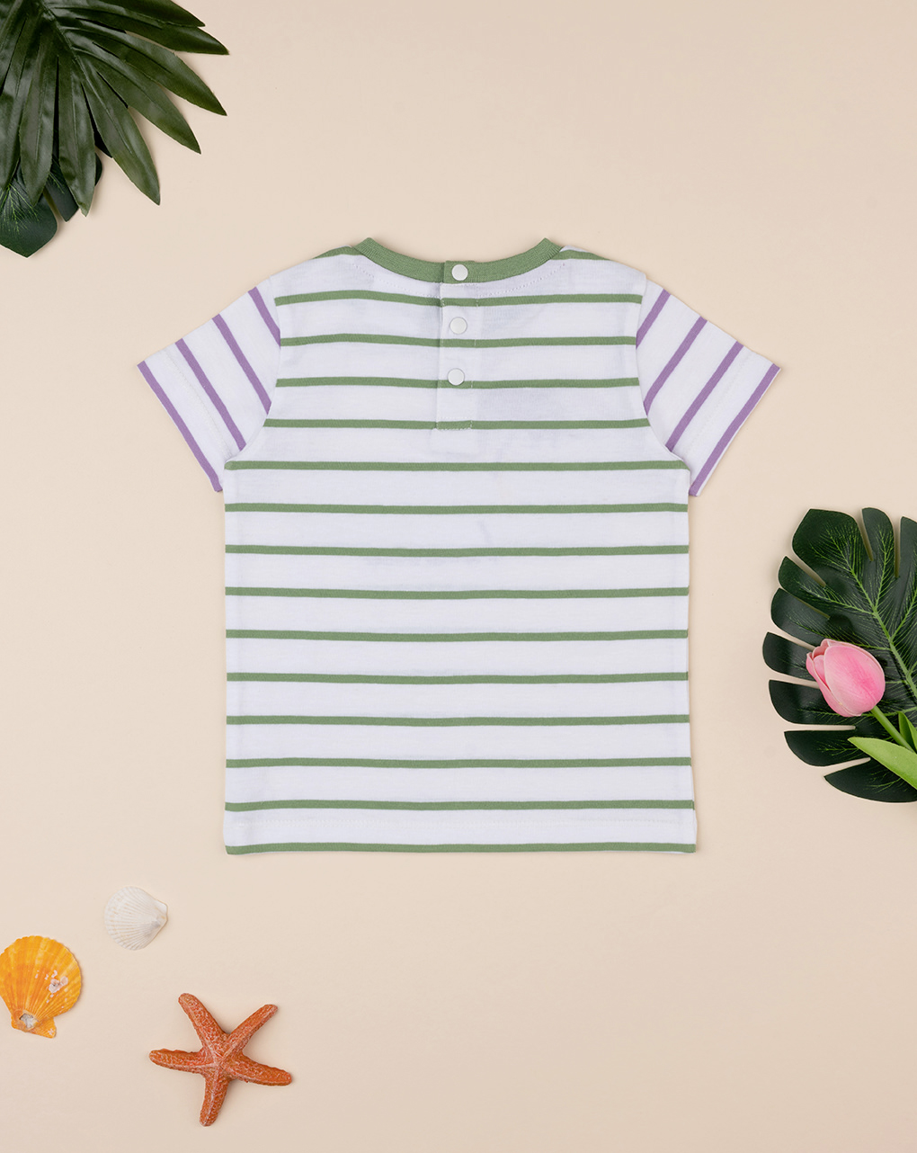 T-shirt rigata maniche corte da bambino "alhoa"