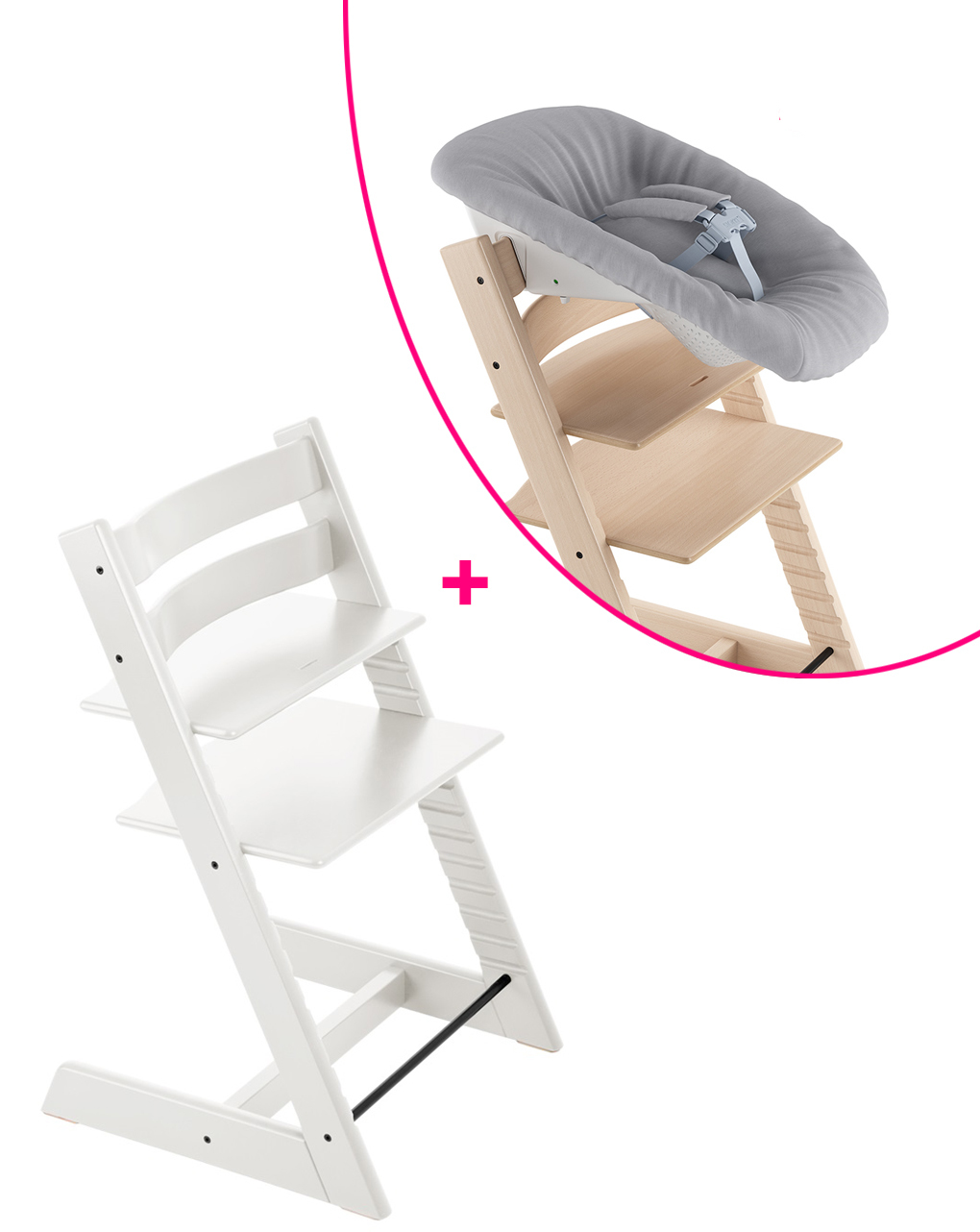 Tripp trapp bianco + newborn set a un prezzo speciale - personalizzabile - stokke®