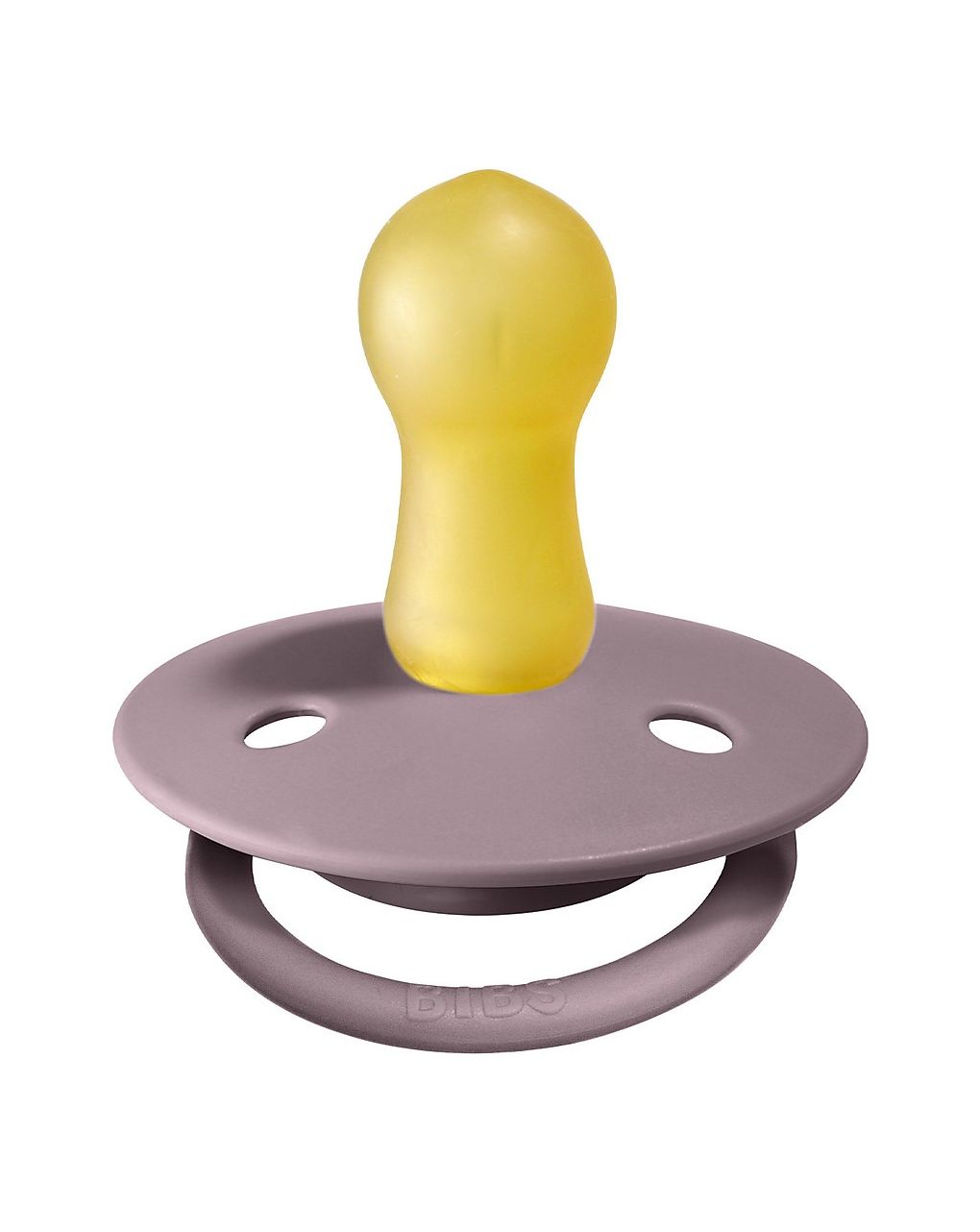 Set 2 ciucci tettarella tonda in gomma naturale 6/18 mesi - colore lilla chiaro e heather - bibs