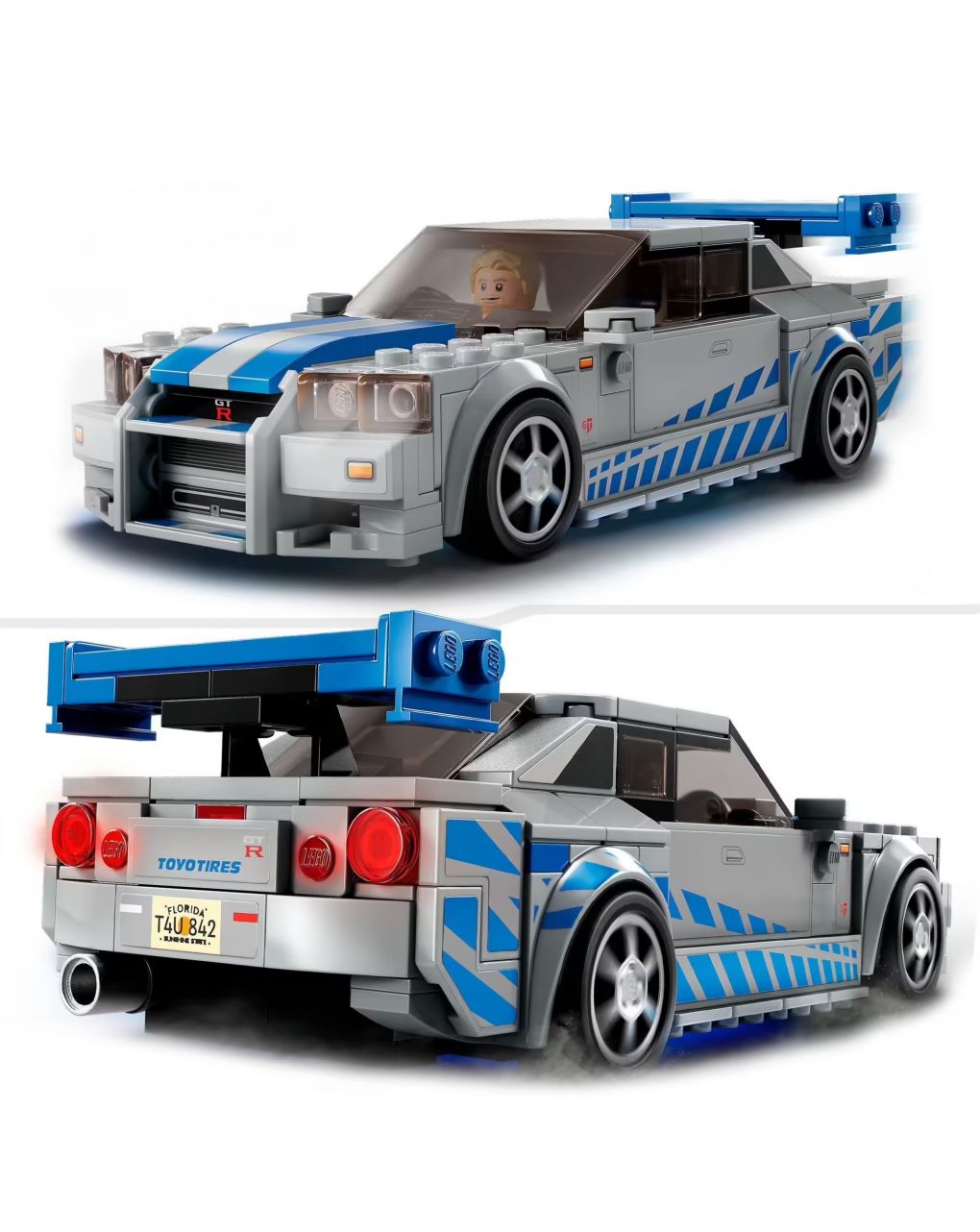 2 fast 2 furious nissan skyline gt-r (r34) macchina giocattolo da collezione - lego speed champions