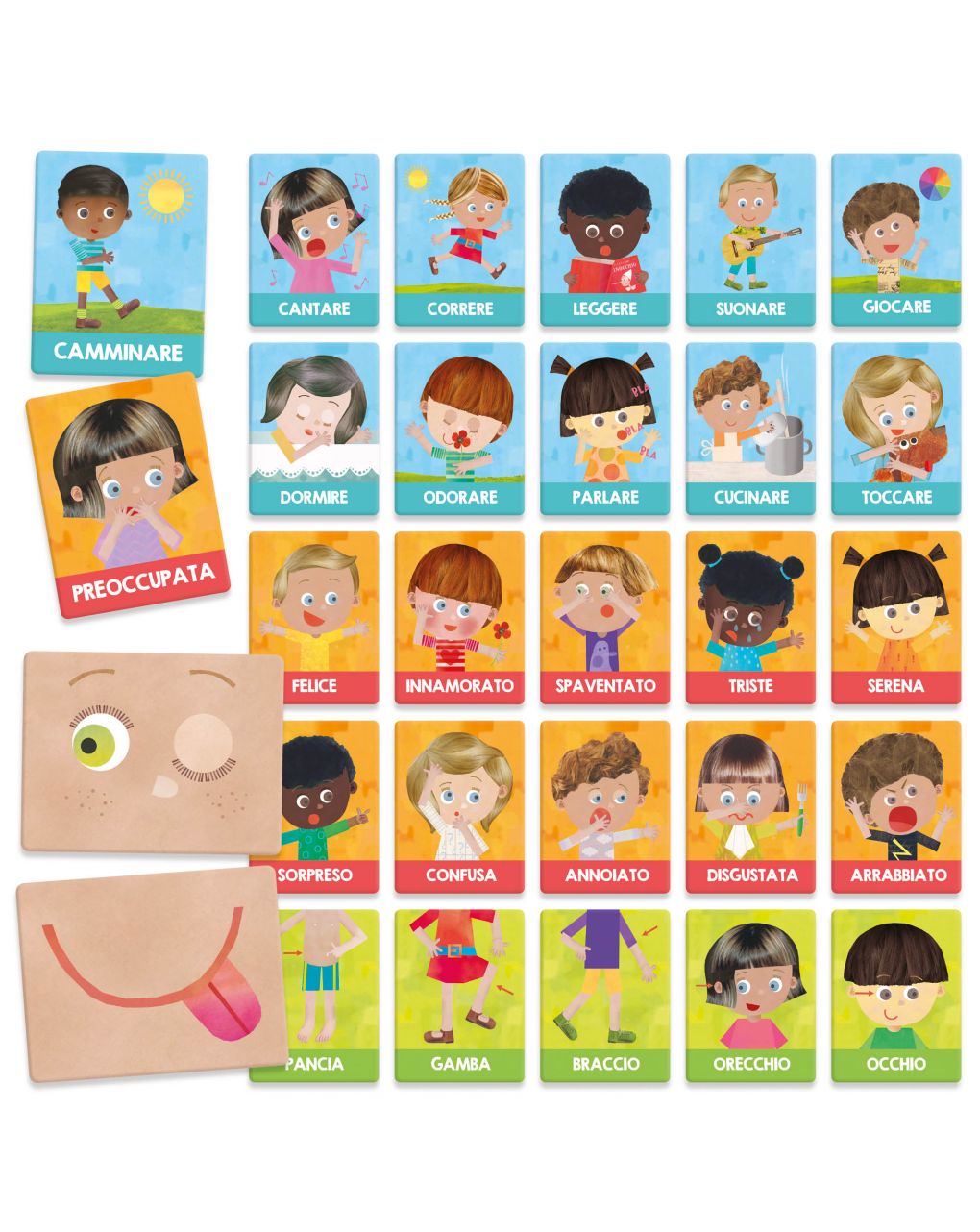 Flashcards montessori emozioni e azioni. per sviluppare autonomia e personalità 1/4 anni - headu