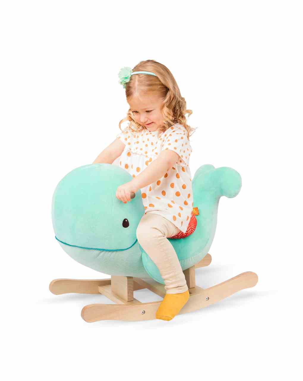 Whale rocker balena a dondolo in legno 18+ mesi - b. toys