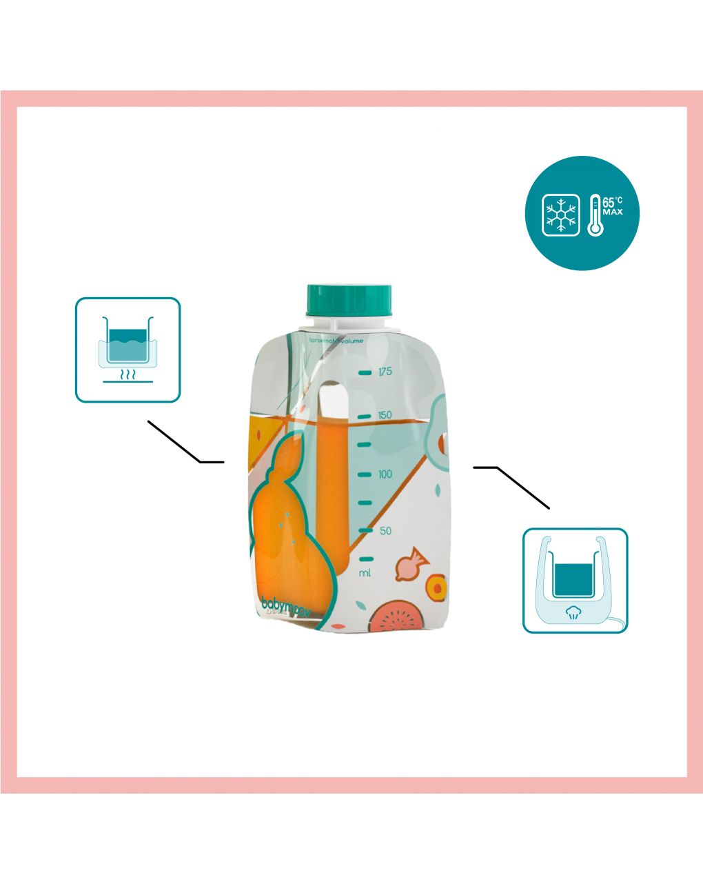 Babymoov starter kit foodii™ con sacchetti riutilizzabili