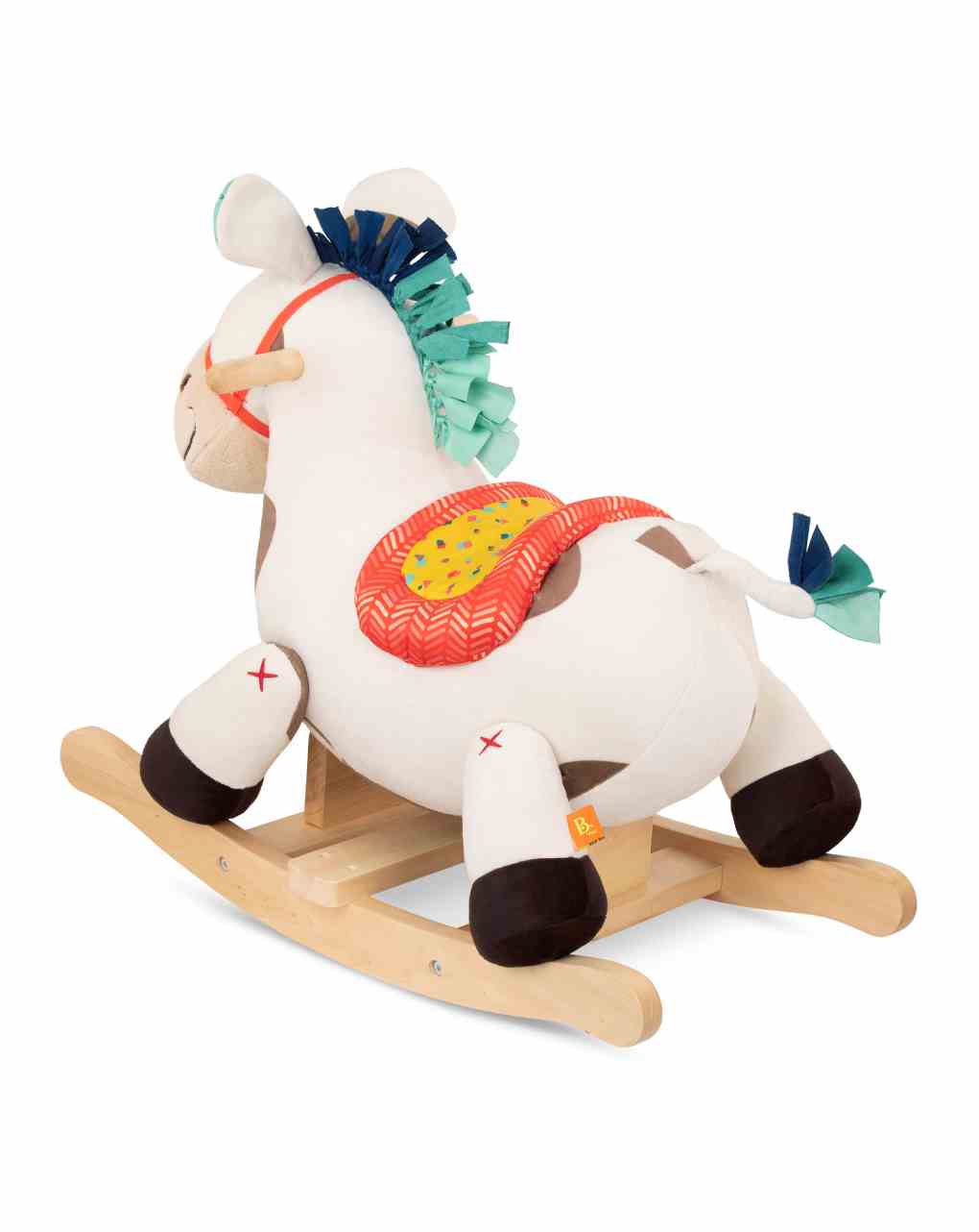 Rodeo rocker - pony a dondolo in legno 18+ mesi - b. toys