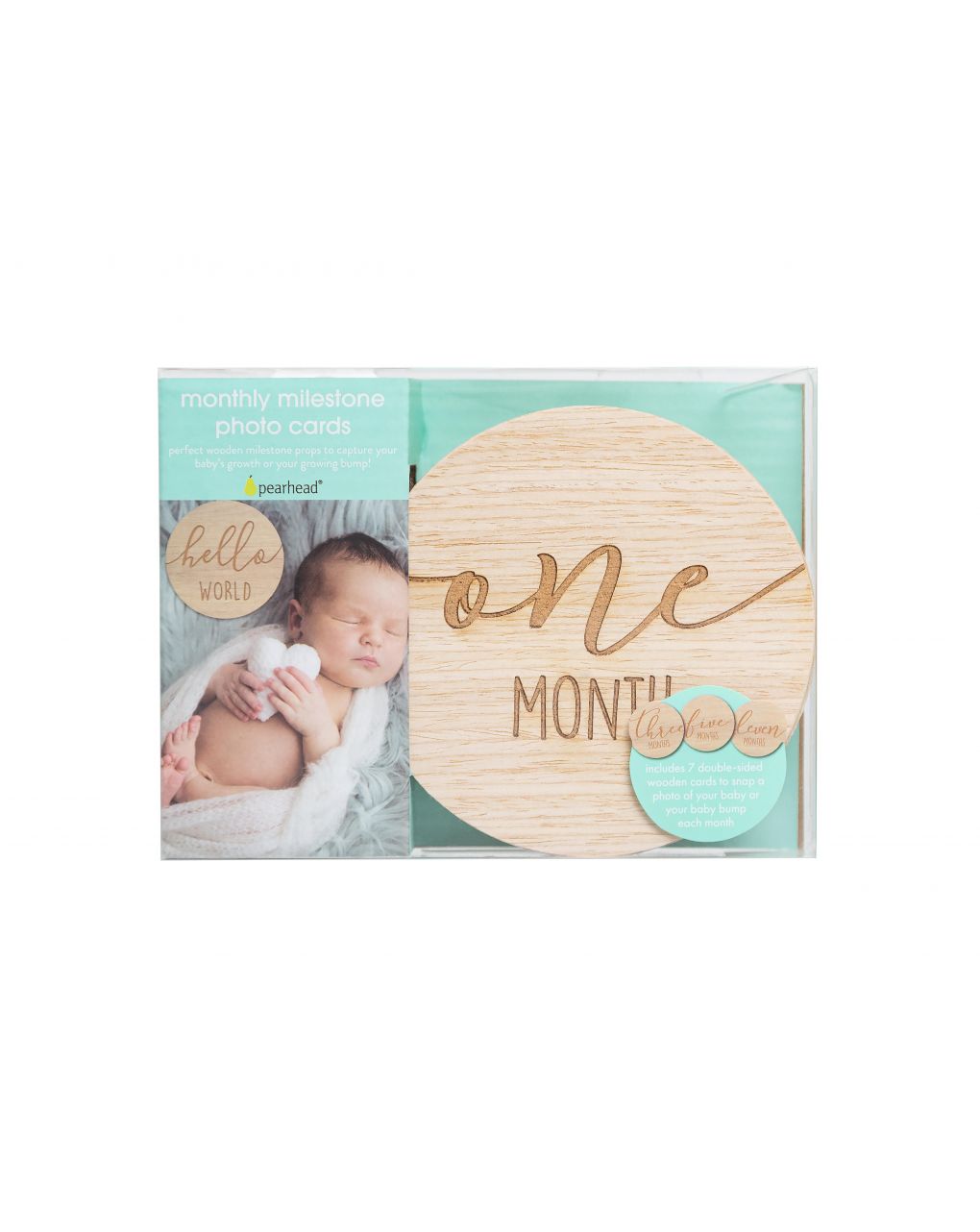 Milestone cards - 7 biglietti in legno per documentare la crescita del bambino  - pearhead