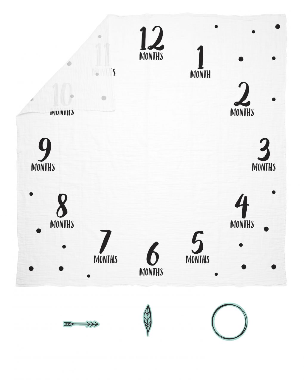 Mussola milestone watch me grow  - cattura e condividi la crescita del tuo bambino/a - pearhead