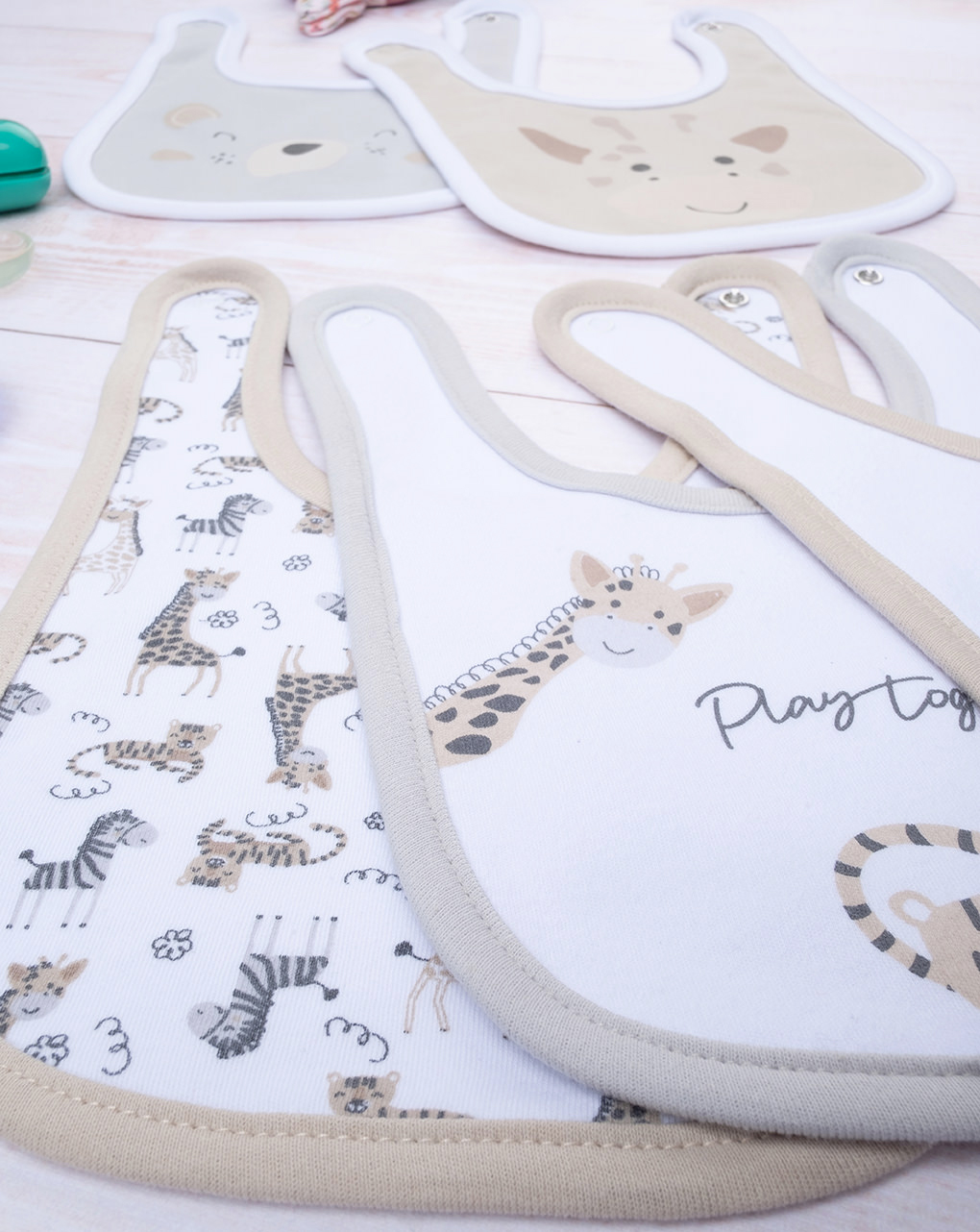 Set 5 pezzi bavaglini jungle