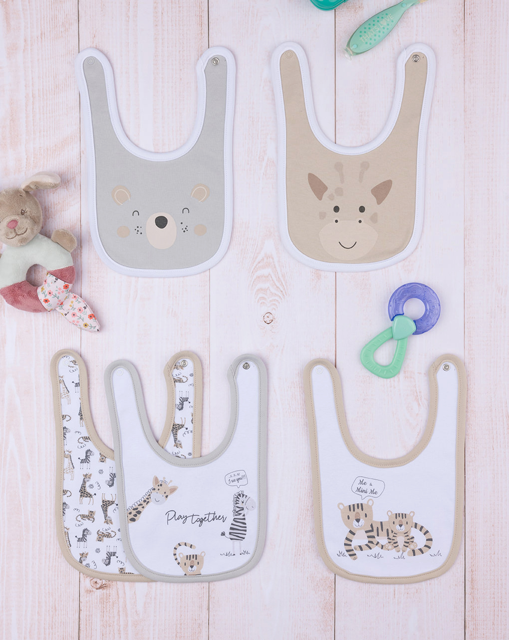 Set 5 pezzi bavaglini jungle
