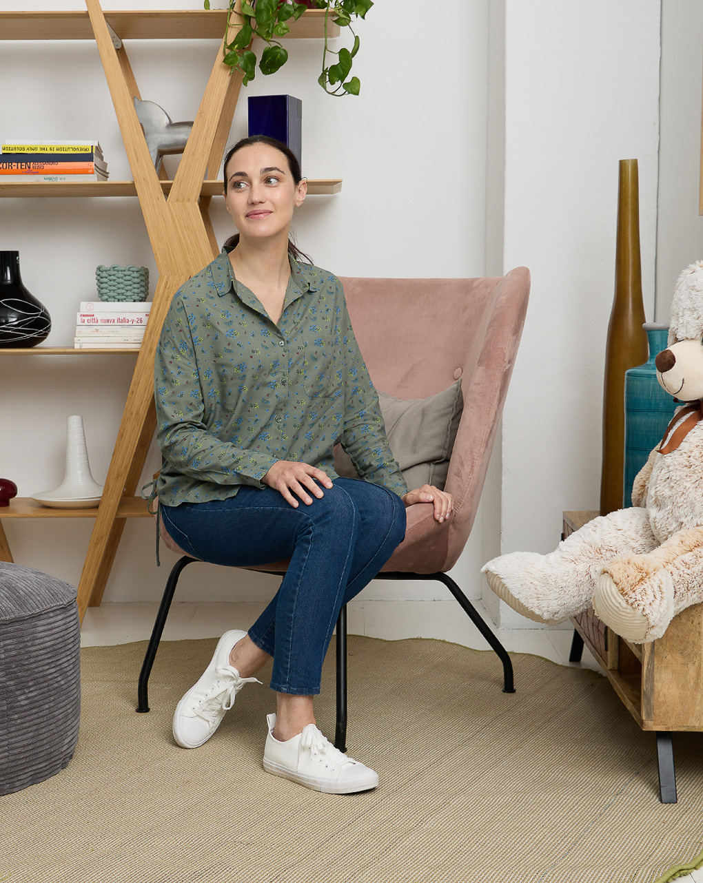 Camicia premaman con fantasia fiori