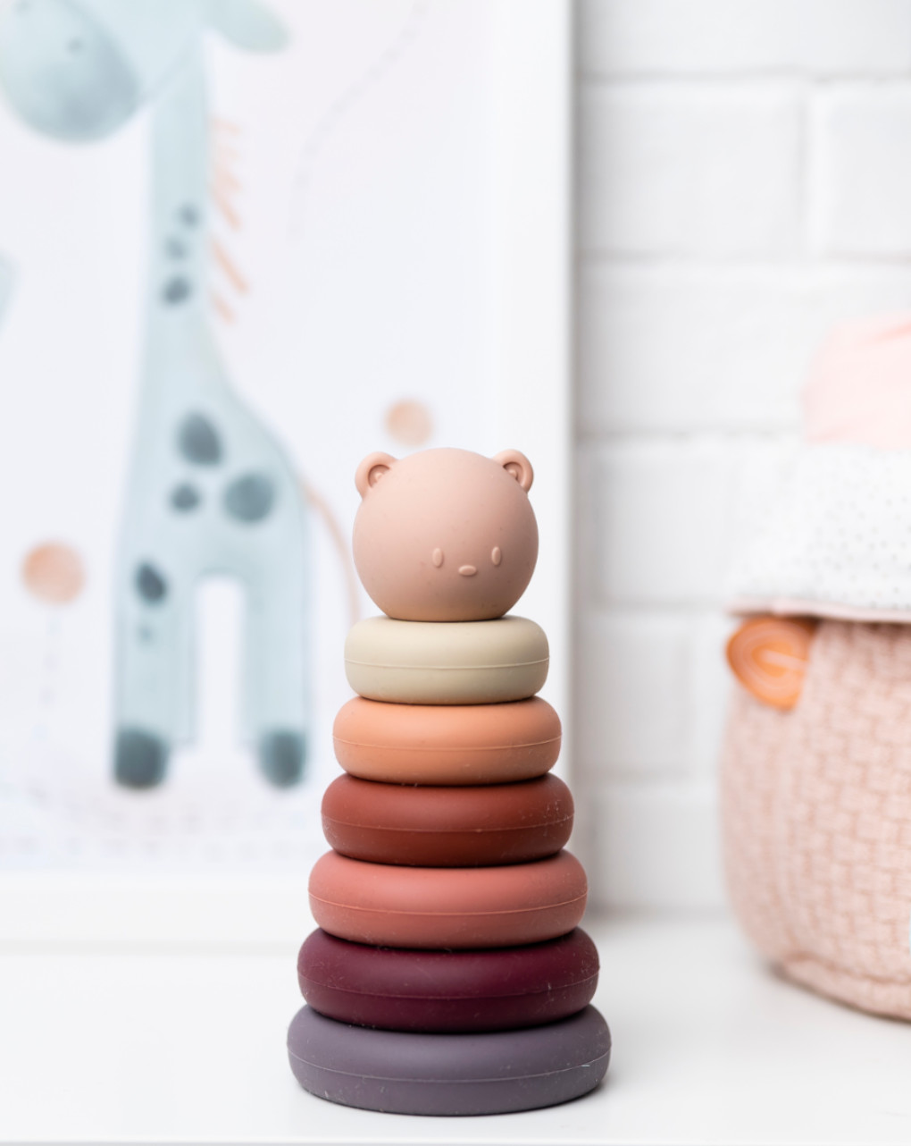 Anelli impilabili rosa - nattou