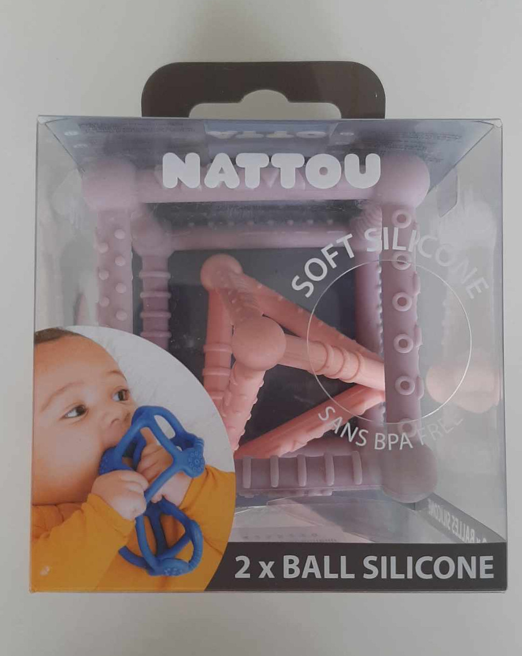 Set di 2 cubi in silicone rosa/lila - nattou