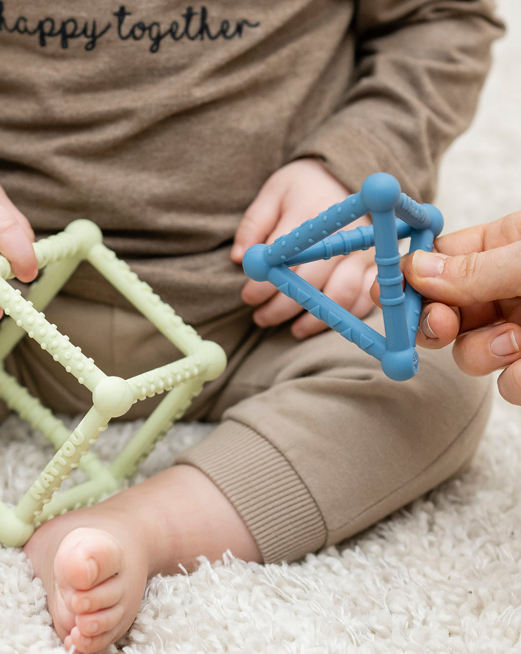 Set di 2 cubi in silicone verde/azzurro - nattou