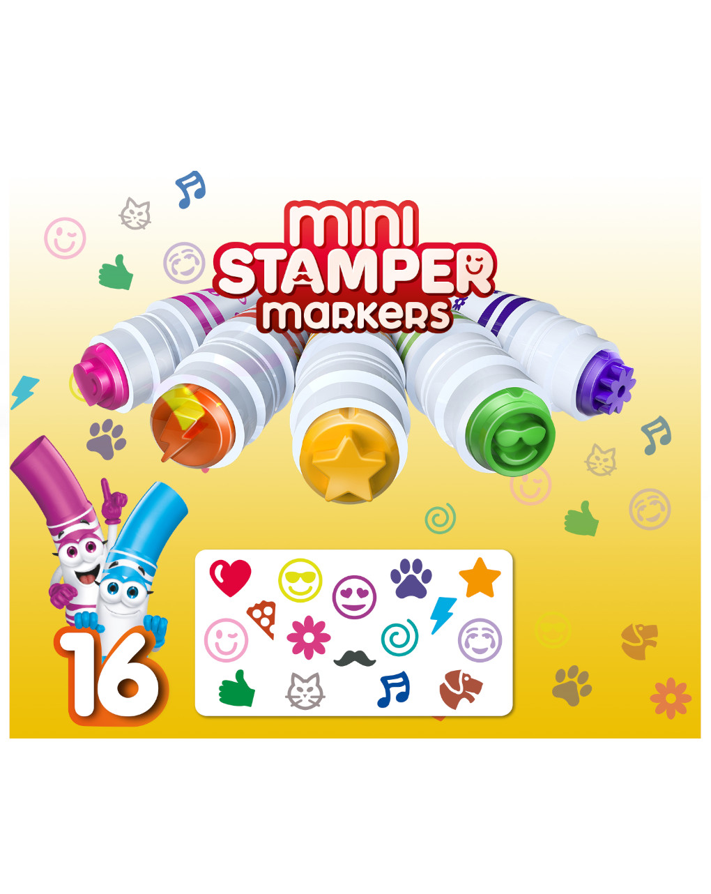 16 pennarelli lavabili a stampino pip squeaks - crayola