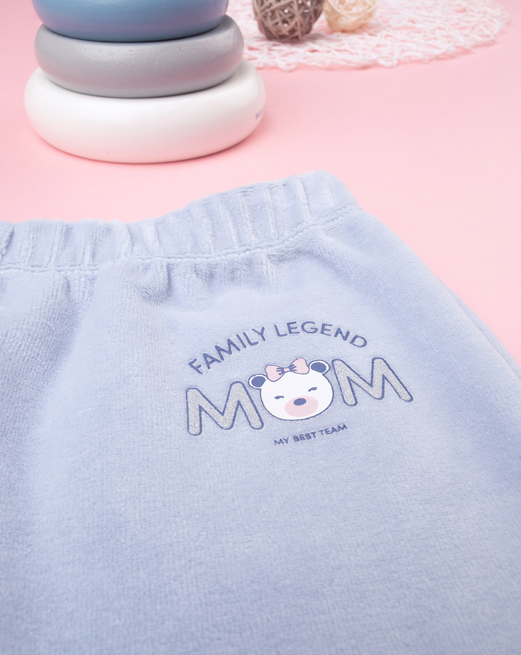 Pantalone ciniglia bimba azzurro