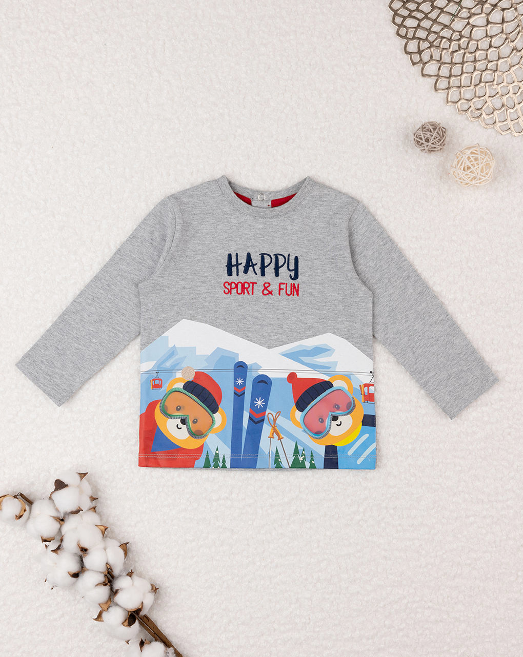 T-shirt maniche lunghe bimbo con stampa