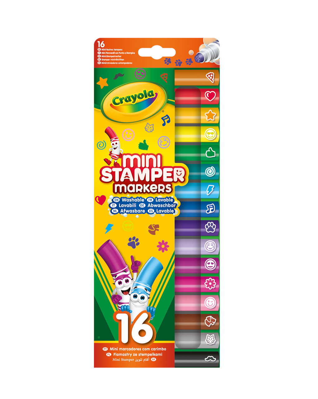 16 pennarelli lavabili a stampino pip squeaks - crayola