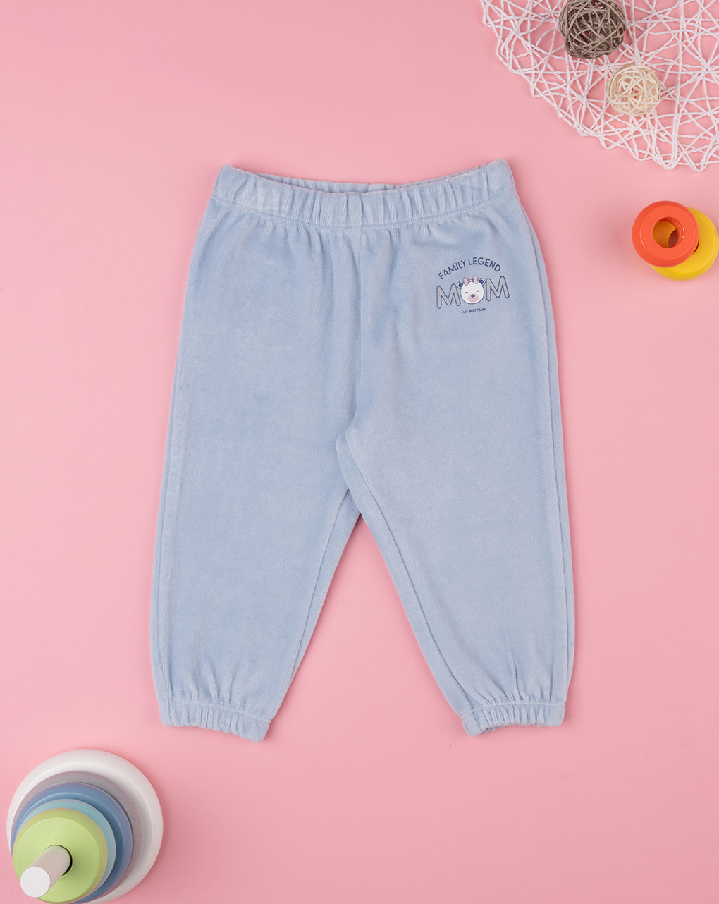 Pantalone ciniglia bimba azzurro